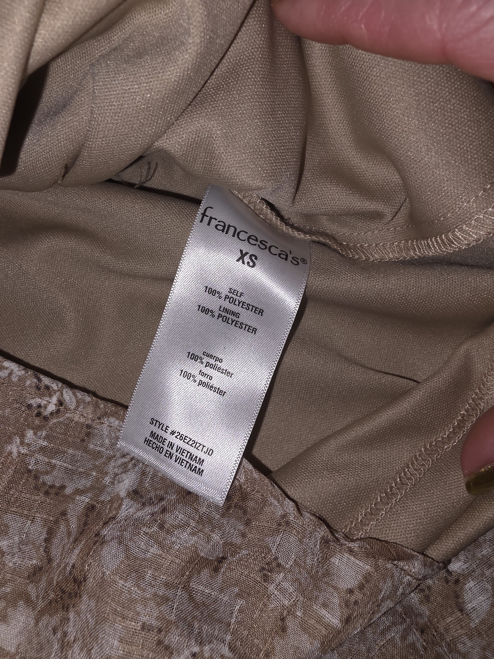 Francesca's Collections Taupe Floral Wrap Romper - Picture 6 of 8